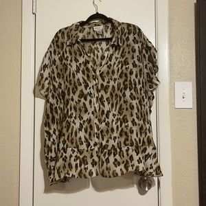 Bethany Leopard Sheer Shirt